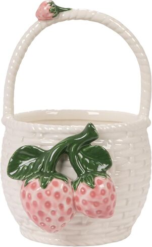 Creative Co-Op Stoneware Strawberry Basket Container in Kuwait