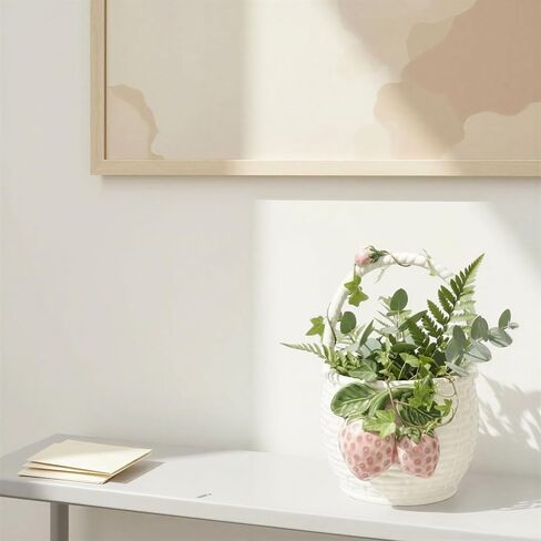 Creative Co-Op Stoneware Strawberry Basket Container in Kuwait