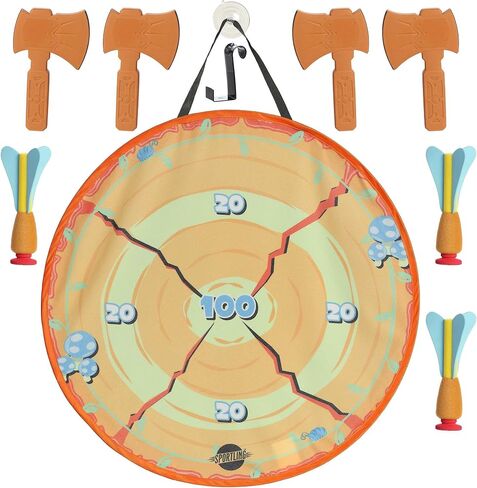 Aurora® Toys Engaging Sportling™ مجموعة فأس + مجموعة رمي السهام - نشاط بدني - متعة طويلة الأمد - برتقالية 18.5 بوصة in Kuwait