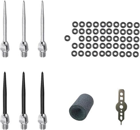 Steel Dart Tips – Premium Dart Flight Accessories for Steel Tip Darts with Points, Replacement Wrench, O-Rings, Sharpening Stone in Kuwait