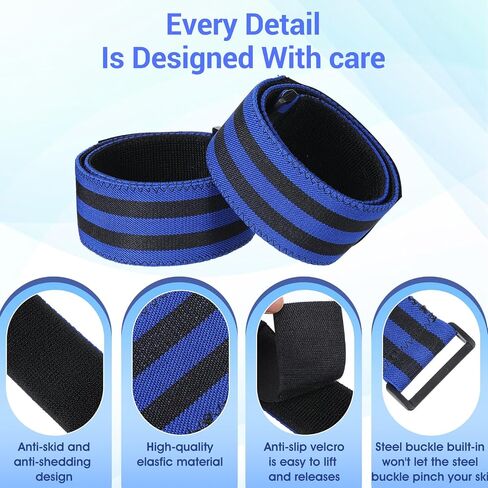 2Pcs Blood Flow Restriction Bands BFR Booty Band for Women Men | Occlusion Training Bands for Butt Lift Squats Thighs, Adjustable Resistance Band, Pro Muscle Growth Straps for Fitness in Kuwait