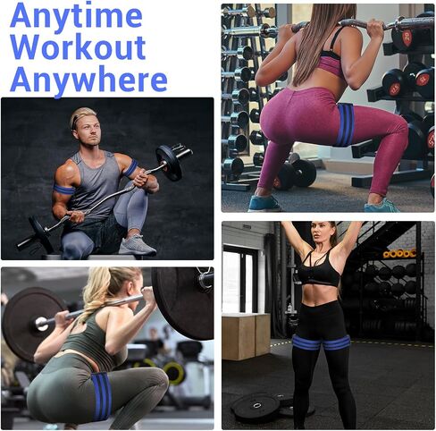 2Pcs Blood Flow Restriction Bands BFR Booty Band for Women Men | Occlusion Training Bands for Butt Lift Squats Thighs, Adjustable Resistance Band, Pro Muscle Growth Straps for Fitness in Kuwait