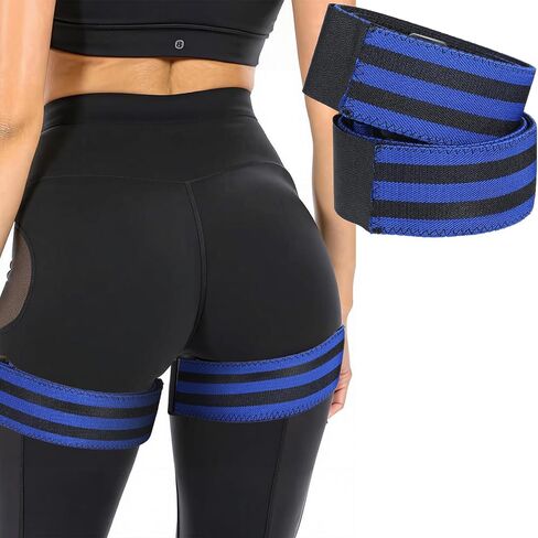 2Pcs Blood Flow Restriction Bands BFR Booty Band for Women Men | Occlusion Training Bands for Butt Lift Squats Thighs, Adjustable Resistance Band, Pro Muscle Growth Straps for Fitness in Kuwait