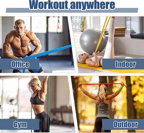 8pcs Pull Up Assistance Bands Set 5pcs Resistance Bands & 2pcs Thin Pull Up Band & Cloth Bag Gym Exercise Workout Band for Men Working Out Stretching Physical Therapy Muscle Training Shape Body in Kuwait