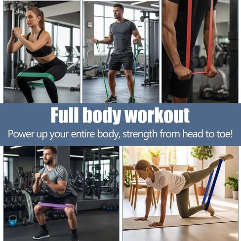 8pcs Pull Up Assistance Bands Set 5pcs Resistance Bands & 2pcs Thin Pull Up Band & Cloth Bag Gym Exercise Workout Band for Men Working Out Stretching Physical Therapy Muscle Training Shape Body in Kuwait