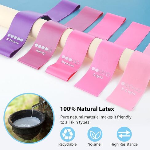 25 Pcs Resistance Bands Resistance Loop 5 Types, 5 of Each Exercise Bands Exercise Equipment Elastic Drap Ring for Women and Men Home Fitness, Gym, Yoga in Kuwait