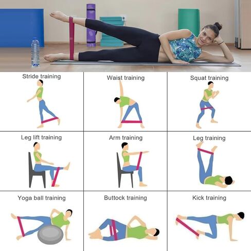 25 Pcs Resistance Bands Resistance Loop 5 Types, 5 of Each Exercise Bands Exercise Equipment Elastic Drap Ring for Women and Men Home Fitness, Gym, Yoga in Kuwait