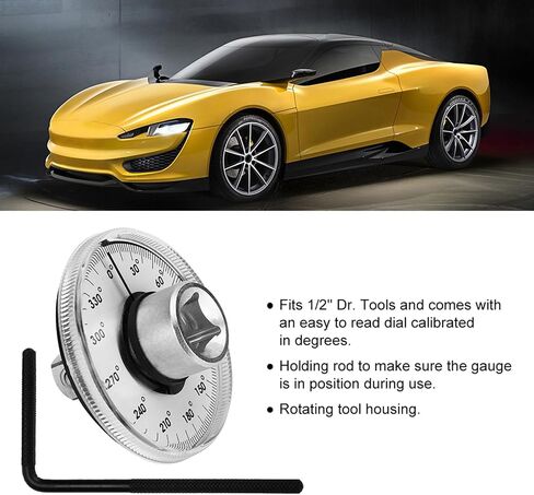 Adjustable 1/2" Drive Torque Angle Gauge Wrench Set, Steel Construction, 2 - Pack - Accurate Degree Dial, Holding Rod Stability, Garage and Car Repair Tool in Kuwait