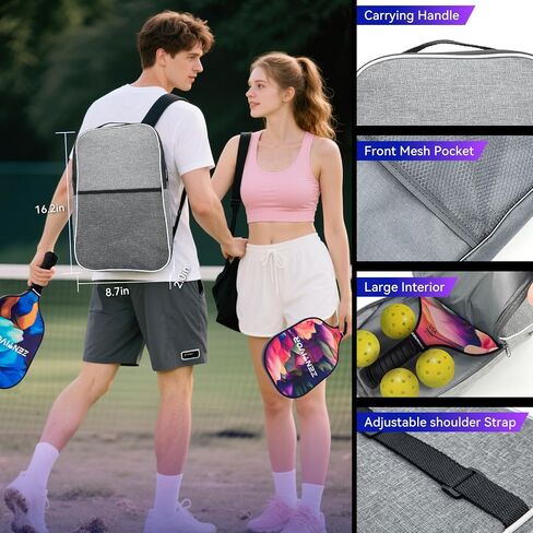 مجاذيف Carbalball Baddles خفيفة الوزن - مجاذيف Usapa Pickleball للنساء والرجال والمبتدئين والوسطيات | سطح شجاع ، تصميم أنيق | نواة امتصاص الصدمات 16MM ، قبضة ملهى in Kuwait