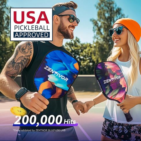 مجاذيف Carbalball Baddles خفيفة الوزن - مجاذيف Usapa Pickleball للنساء والرجال والمبتدئين والوسطيات | سطح شجاع ، تصميم أنيق | نواة امتصاص الصدمات 16MM ، قبضة ملهى in Kuwait