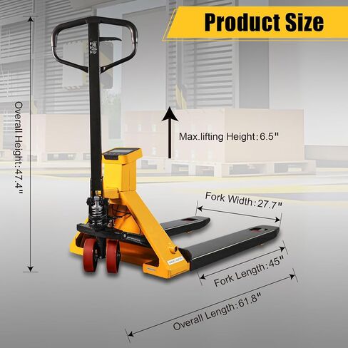 شاحنة البليت بمقياس APOLLOLIFT، شاحنات رافعة البليت اليدوية الهيدروليكية بسعة 5500 رطل، شوكات مقاس 27.7 بوصة × 45 بوصة in Kuwait