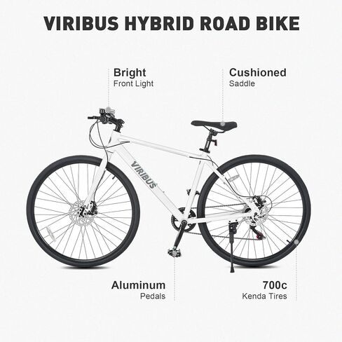 VIRIBUS Hybrid Bikes, 28 inch Road Bike, Mens Bike with Lightweight Aluminum Frame, 700C Bicycle 7 Speed, Bicycles for Tall Men Women Adults in Kuwait