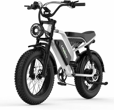 دراجة كهربائية Likebike للبالغين 1500 واط الذروة 48 فولت 20 أمبير دراجة كهربائية بإطارات سميكة | دراجة كهربائية 20 بوصة، نظام تعليق كامل، تروس 7 سرعات، فرامل قرص هيدروليكي، بطارية قابلة للإزالة، مع دواسات، مقعد طويل in Kuwait