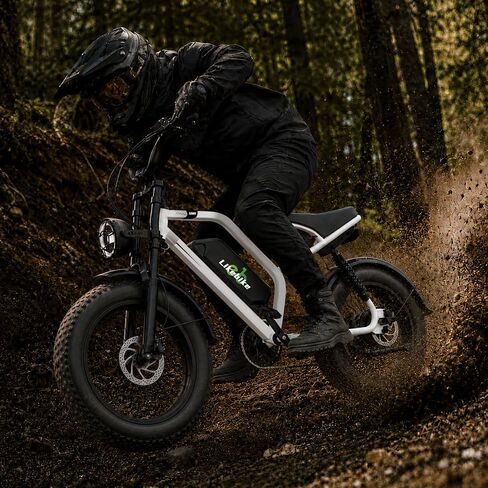 دراجة كهربائية Likebike للبالغين 1500 واط الذروة 48 فولت 20 أمبير دراجة كهربائية بإطارات سميكة | دراجة كهربائية 20 بوصة، نظام تعليق كامل، تروس 7 سرعات، فرامل قرص هيدروليكي، بطارية قابلة للإزالة، مع دواسات، مقعد طويل in Kuwait