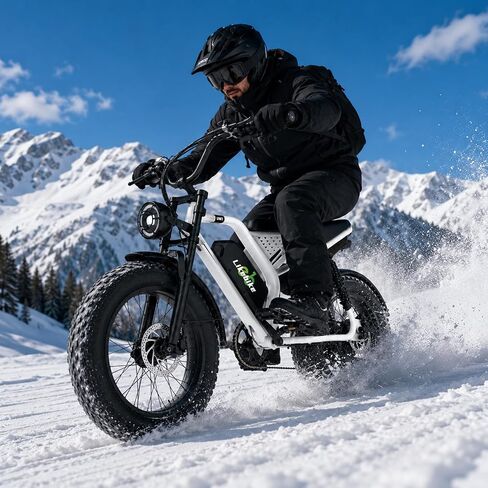 دراجة كهربائية Likebike للبالغين 1500 واط الذروة 48 فولت 20 أمبير دراجة كهربائية بإطارات سميكة | دراجة كهربائية 20 بوصة، نظام تعليق كامل، تروس 7 سرعات، فرامل قرص هيدروليكي، بطارية قابلة للإزالة، مع دواسات، مقعد طويل in Kuwait