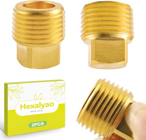 2 Pack 1/2 Inch NPT Solid Brass Boat Drain Plugs Garboard Drain Plug Fits Most Boat Hulls Livewell Lawn Roller Replacement Plugs Marine Accessories in Kuwait