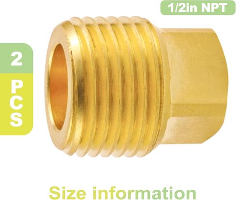 2 Pack 1/2 Inch NPT Solid Brass Boat Drain Plugs Garboard Drain Plug Fits Most Boat Hulls Livewell Lawn Roller Replacement Plugs Marine Accessories in Kuwait