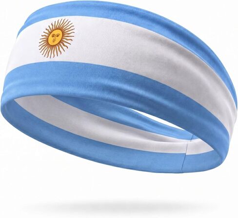 COUVER National Flag Elastic Headband - Sports for Men & Women, Athletic Wide Hair Band for Soccer, Running, Yoga, Fan Gear, Event, Workout, 1 Pack in Kuwait