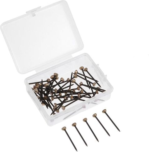 Gadpiparty 60Pcs Copper Picture Nails for Hanging Pictures and DIY Crafts Lightweight Head Studs 0.98In for Drywall Fixing with Storage Box in Kuwait