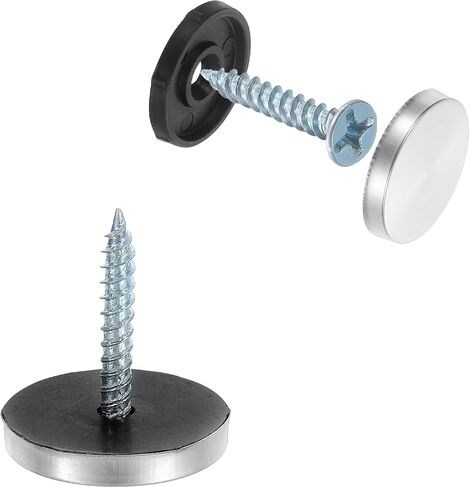 uxcell 12pcs Screw Covers Caps, 14mm Dia Stainless Steel Mirror Screws Decorative Cover Caps Nails Flat Gasket Mirror Screw Fasteners for Sign Advertising Hardware Construction, Silver in Kuwait