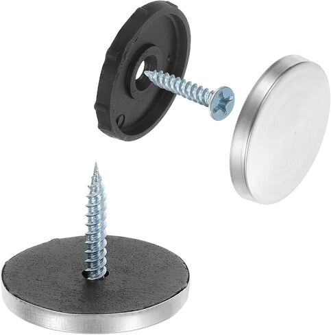 uxcell 12pcs Screw Covers Caps, 14mm Dia Stainless Steel Mirror Screws Decorative Cover Caps Nails Flat Gasket Mirror Screw Fasteners for Sign Advertising Hardware Construction, Silver in Kuwait