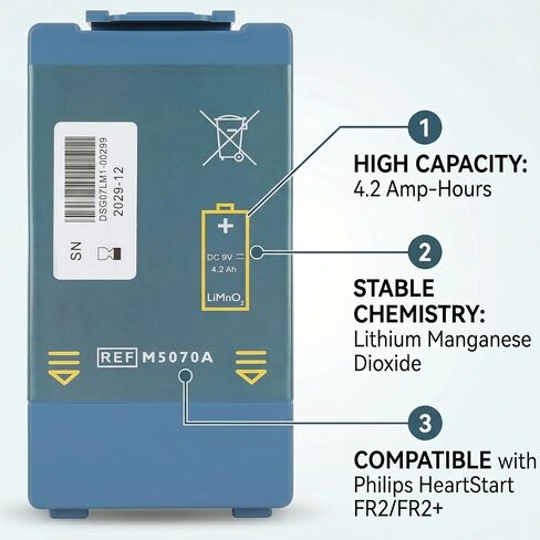 AED Battery Exchange M5070A Replacement Battery, M5066A, M5068A Compatible with Defibrillator Home AED Replace Battery - 9V 4200mAh in Kuwait