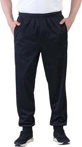 Men's Soft Brushed Athletic Joggers Pants, Zipper Fly Secure Zip Pockets, Ribbed Cuffs Sweatpants in Kuwait