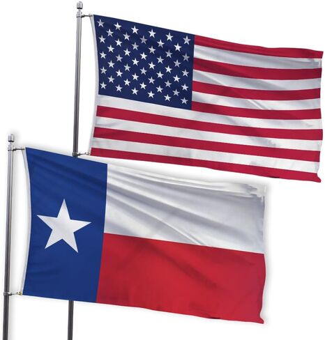 USA and Texas 3x5ft Flag Bundle Set - Printed USA flag & Printed Texas State Flag - Strong Durable Polyester American Flag Set in Kuwait