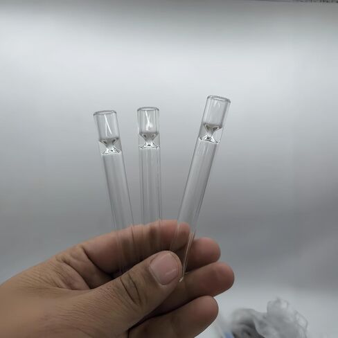 6 Pcs of Borosilicate Glass Tubes, 4 Inches Long/12 mm Outer Diameter/2 mm Thick-Walled Tubes, With 2 Cleaning Brushes, Blown Gglass Tubes in Kuwait