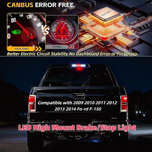 ضوء الفرامل الثالث LED متوافق مع 2009 2010 2011 2012 2013 2014 Ford F150 ضوء الفرامل الثالث، لسيارة Lincoln Mark LT 2010-2014، ضوء إيقاف عالي التركيب في المنتصف، AL3Z13A613E in Kuwait