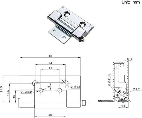 Zinc Alloy Hinges for Mechanical Networks Distribution Cabinets Doors and Doors 1Pcs in Saudi Arabia