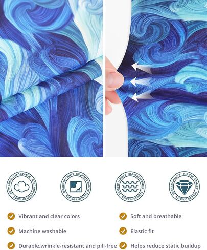 قبعات فرك مطبوعة على الوجهين من Blue Wave للرجال والنساء مع أزرار، قابلة للتعديل تساعد على تقليل تراكم القبعات الطبية الثابتة، قبعات جراحية قابلة للتنفس مع عصابة رأس لساعات طويلة in Kuwait