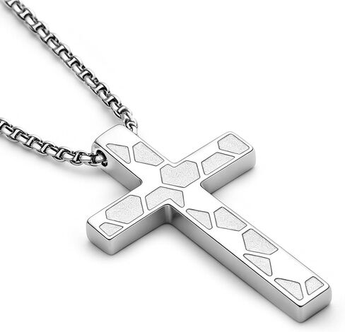 Cross Necklace 925 Sterling Silver Wood Cross Pendant Necklace Gold Plated Jesus Crucifix Religious Amulet Necklace Jewelry Gift for Men in Kuwait