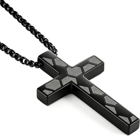 Cross Necklace 925 Sterling Silver Wood Cross Pendant Necklace Gold Plated Jesus Crucifix Religious Amulet Necklace Jewelry Gift for Men in Kuwait