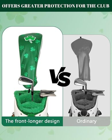 Big Teeth Golf Driver Headcover Irish Luck Driver Head Cover, Clover Golf Driver Head Covers Fits Up to 460cc Driver Cover, Golf Head Covers for Woods and Driver Green Color in Kuwait