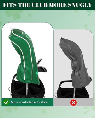 Big Teeth Golf Driver Headcover Irish Luck Driver Head Cover, Clover Golf Driver Head Covers Fits Up to 460cc Driver Cover, Golf Head Covers for Woods and Driver Green Color in Kuwait