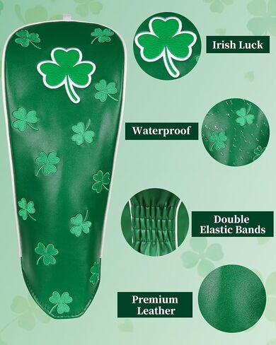 Big Teeth Golf Driver Headcover Irish Luck Driver Head Cover, Clover Golf Driver Head Covers Fits Up to 460cc Driver Cover, Golf Head Covers for Woods and Driver Green Color in Kuwait