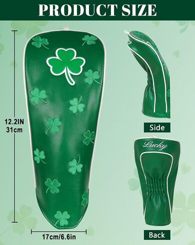 Big Teeth Golf Driver Headcover Irish Luck Driver Head Cover, Clover Golf Driver Head Covers Fits Up to 460cc Driver Cover, Golf Head Covers for Woods and Driver Green Color in Kuwait