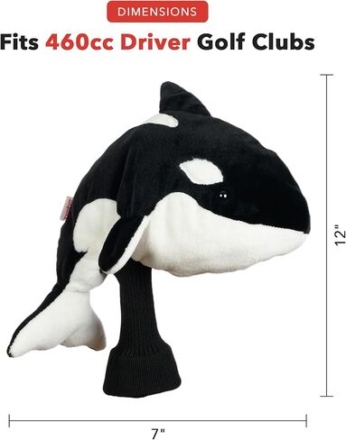 Daphne's Headcovers Orca Driver Headcover | Funny Golf Club Covers | Golf Head Covers for Drivers | Stylish Golf Club Head Covers | Golf Driver Covers | Men’s & Women’s Driver Headcover in Kuwait