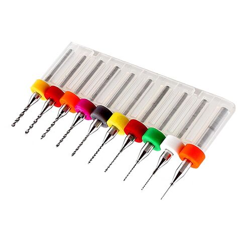 مجموعة لقم الثقب الصغيرة 10 قطع، مجموعة لقم الثقب الصغيرة الملتوية PCB لوحة دوائر الطباعة نقش كربيد التنجستن in Kuwait