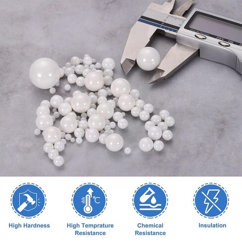 uxcell 4pcs Ceramic Bearing Balls 10.319mm 18/32" ZrO2 Zirconium Oxide Solid Bearing Ball, G10 Precision, White in Kuwait