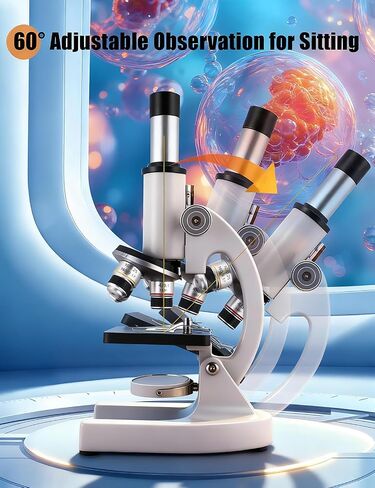 Compound Microscope for Adults & Kids - 40X-2000X High-Power Biological Microscope for Students, School Lab & Home Education, with Slides Set & Phone Adapter (White) in Kuwait