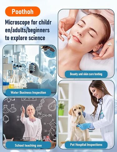 Compound Microscope for Adults & Kids - 40X-2000X High-Power Biological Microscope for Students, School Lab & Home Education, with Slides Set & Phone Adapter (White) in Kuwait