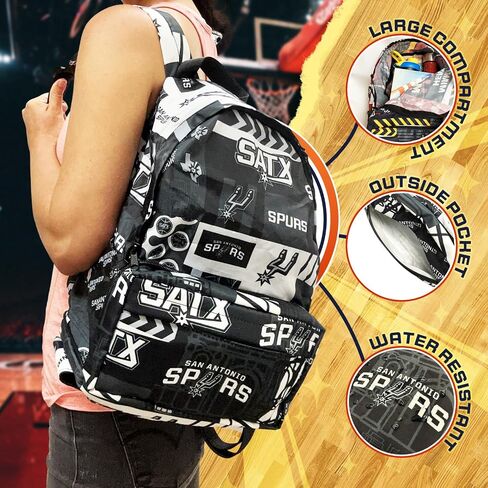 Pro Specialties Group San Antonio Spurs Transformable 2-in-1 Mini Backpack: Convertible, Stylish, water-resistant travel belt bag. in Kuwait