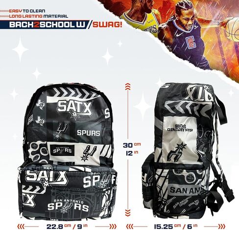 Pro Specialties Group San Antonio Spurs Transformable 2-in-1 Mini Backpack: Convertible, Stylish, water-resistant travel belt bag. in Kuwait