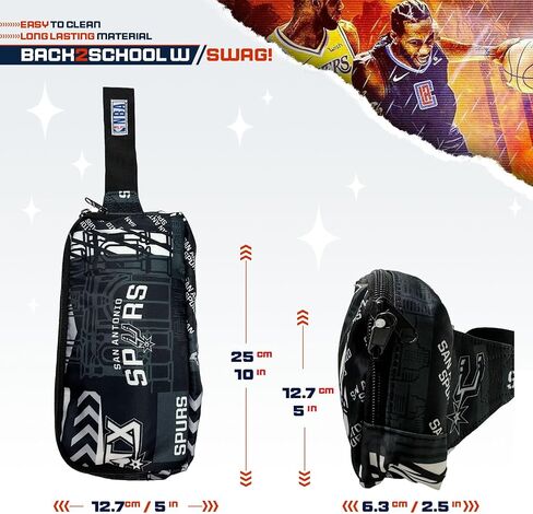 Pro Specialties Group San Antonio Spurs Transformable 2-in-1 Mini Backpack: Convertible, Stylish, water-resistant travel belt bag. in Kuwait