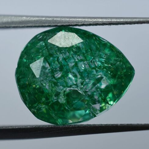 6.55 Ct NATURAL Green EMRALD Gemstone Loose CERTIFIED Pear Shape Ring Size in Kuwait