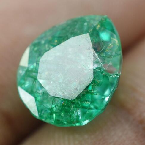 6.55 Ct NATURAL Green EMRALD Gemstone Loose CERTIFIED Pear Shape Ring Size in Kuwait