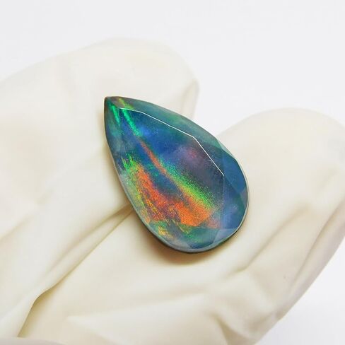 5.50 Ct Multi Color Pear Cut Natural Doublet Opal Ring Loose Gemstone CERTIFIED in Kuwait