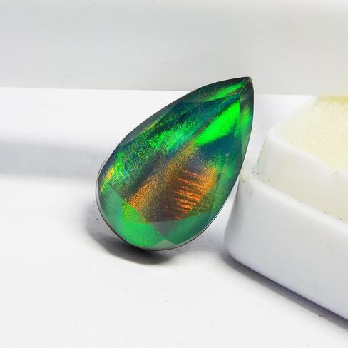 5.50 Ct Multi Color Pear Cut Natural Doublet Opal Ring Loose Gemstone CERTIFIED in Kuwait